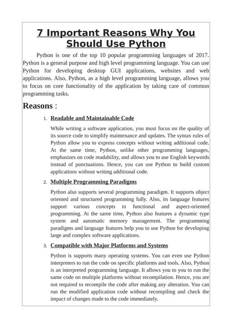 Image result for Importance of Python Programming by Sundra P