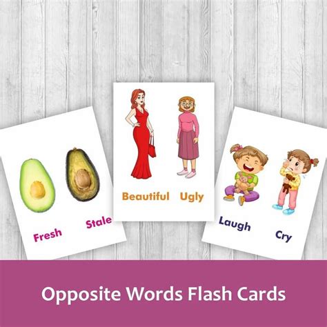 Toradh íomhá ar Opposite Words Flash Cards