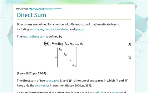 Image result for Operators On Direct Sum of Vector Spaces