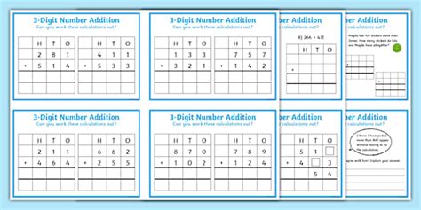 Afbeeldingsresultaten voor Digit Challenge Addition Chart