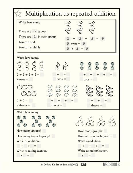 Image result for Multiplication as Repeated Addition Worksheet 3rd Grade