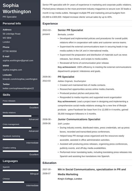 Toradh íomhá ar How to Format and Set Up a Page for UK CV
