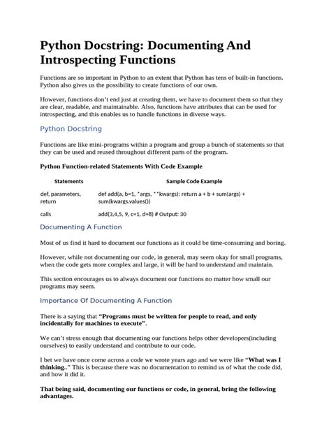 Documentation Strings in Python に対する画像結果