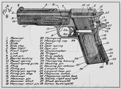 Afbeeldingsresultaten voor Colt M1911A1 Exploded-View