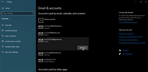 Toradh íomhá ar Remove Email in Windows 10