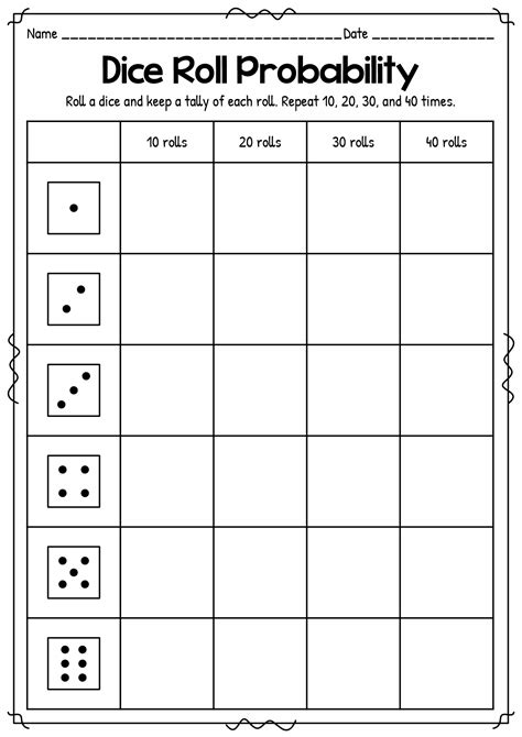 Toradh íomhá ar Data and Probability Game Worksheet