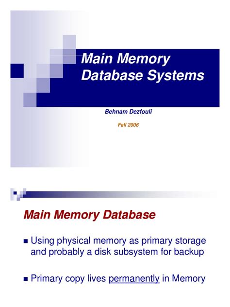 Image result for Main Memory Da Base