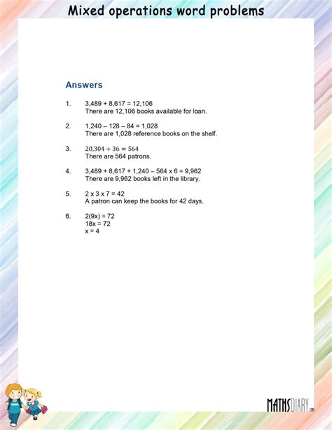 Image result for Mixed Operations Worksheet Worded