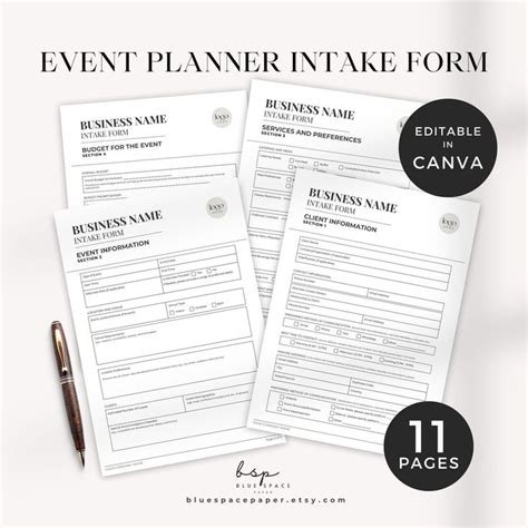 Image result for Intake Form for New Client Event Planning