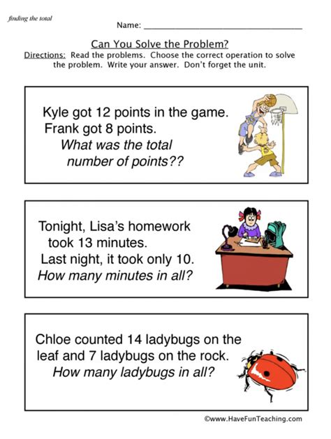 Word Problem Math Grade 1 に対する画像結果