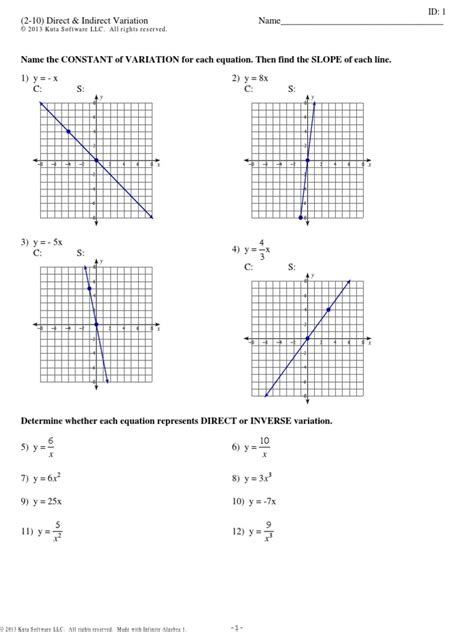 Image result for Direct Variation Kuta Worksheet