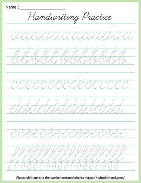 Toradh íomhá ar Cursive Writing Sheets for Practice