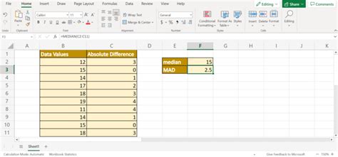 Image result for Absolute Deviation Excel