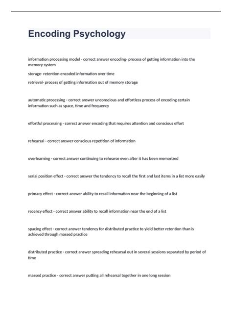 Encoding Exam Questions Psychology に対する画像結果