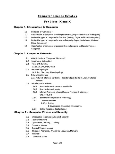Toradh íomhá ar Computer Science Syllabus PDF