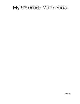 Image result for Math Goals Sheets for 5th Graders