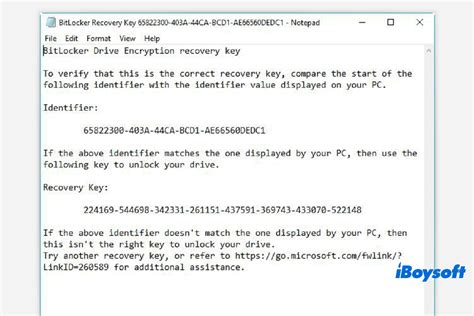 Résultat d’images pour BitLocker Recovery Key Screen