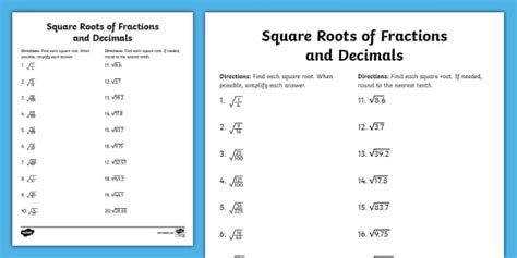 Image result for Square Roots of Decimals and Fractions