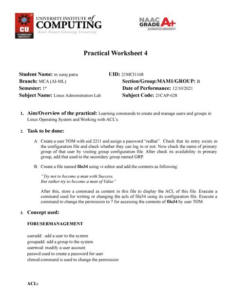 Toradh íomhá ar Fun Linux Worksheets for Students Free