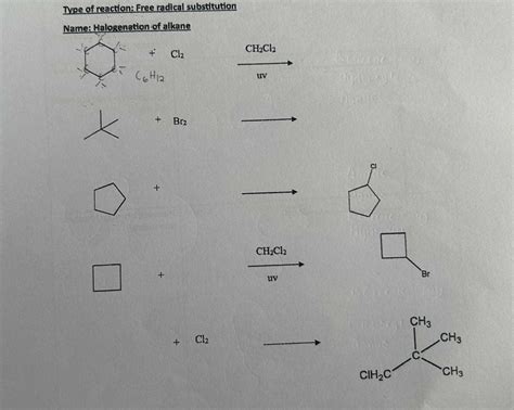 Image result for Halogenation Free Radical Substitution