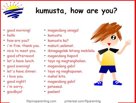 Afbeeldingsresultaten voor Basic Tagalog Words