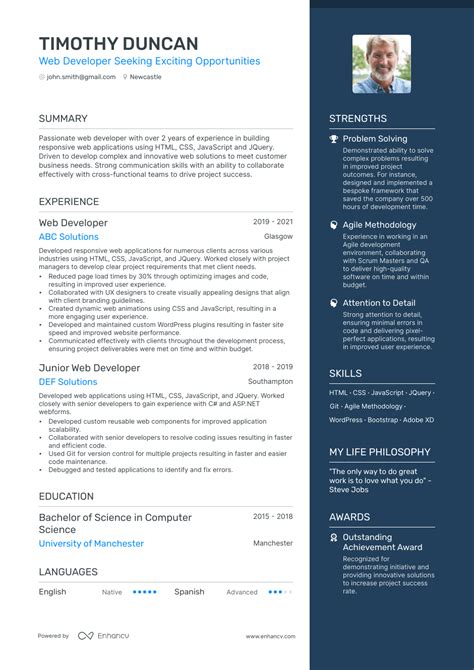 Afbeeldingsresultaten voor CV Web Developer