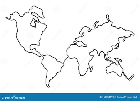 Afbeeldingsresultaten voor Map of the World Line Drawing