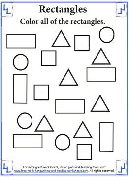 Image result for Color the Rectangles Worksheet