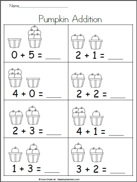 Addition Cut and Paste Pumpkin Worksheet に対する画像結果