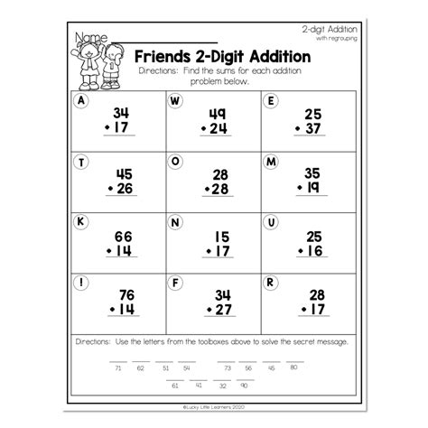 2-Digit Addition Math Sheet に対する画像結果