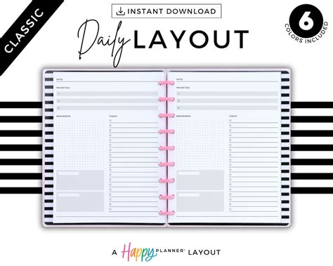Toradh íomhá ar Classic Happy Planner Layout