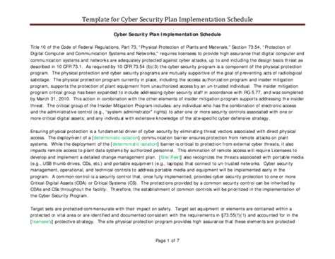 Image result for Cyber Security Implementation Plan Template