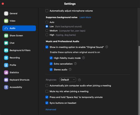 Image result for Zoom Audio Settings