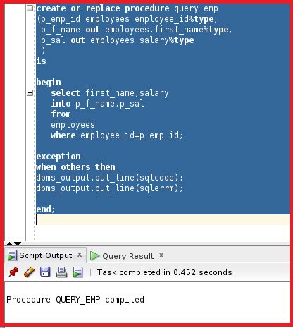 Image result for Create Procedure SQL/Oracle Xample