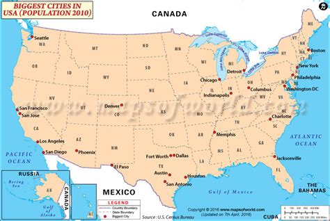 Afbeeldingsresultaten voor Map USA Big Cities