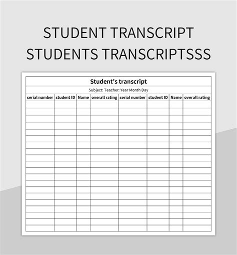 Image result for Student Transcript