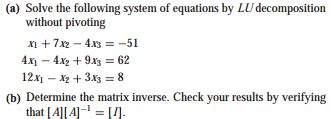 Image result for Solve the Following System by Lu Decomposition in Python