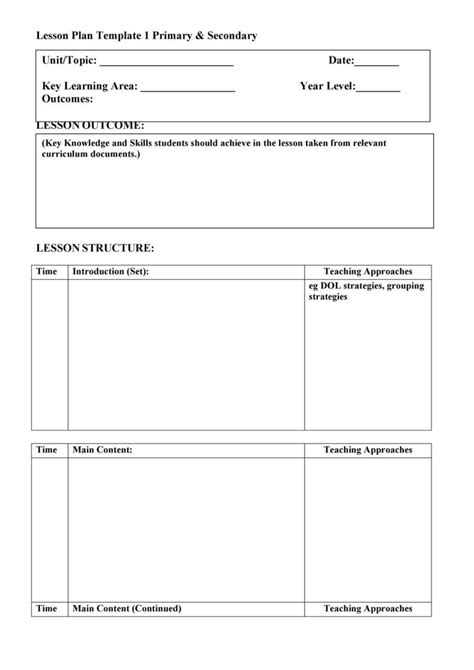 Image result for Types of Lesson Plan Templates