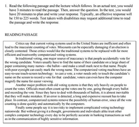 TOEFL Writing Section Examples に対する画像結果