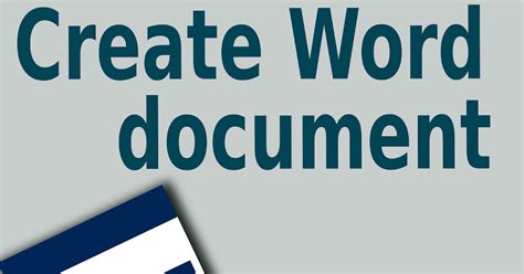 Afbeeldingsresultaten voor How to Create Word Document