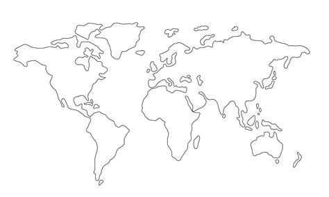 Afbeeldingsresultaten voor Map of the World Line Drawing