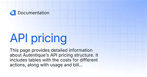 Image result for Examples of Pricing Template for API