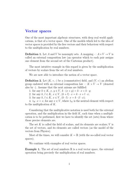 Image result for Example of a Vector Space