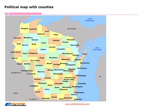 Image result for Wiscon Zip Code Map by County