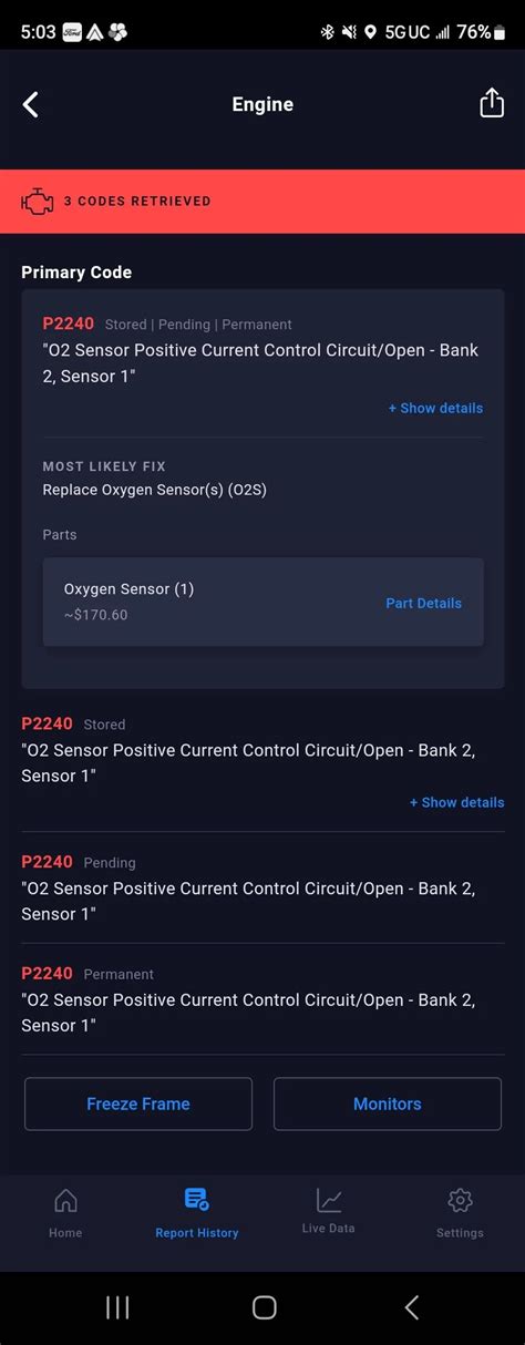 Toradh íomhá ar Code P2240