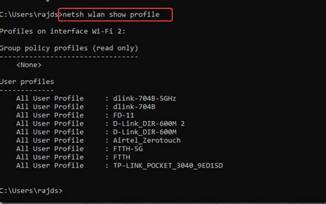 Toradh íomhá ar Cmd Code Wifi