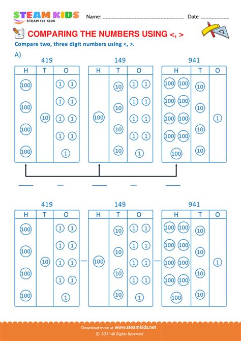 Comparing Numbers for Grade 2 に対する画像結果