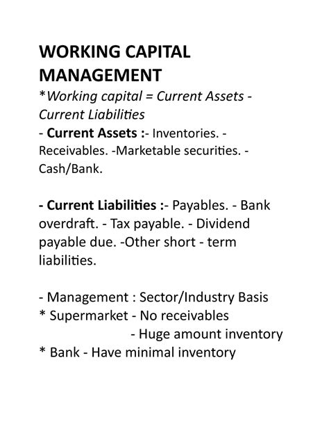 Image result for Working Capital Assets