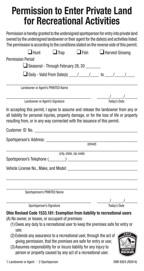 Image result for Hunting Permission Form