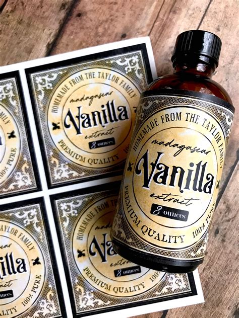Toradh íomhá ar Customizable Vanilla Extract Labels